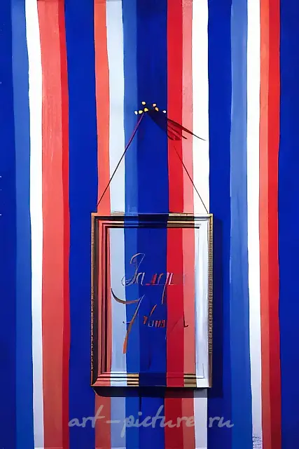 Rain in the «Seven Nails» Gallery, 1996, canvas, oil, wood, metal, 91x61