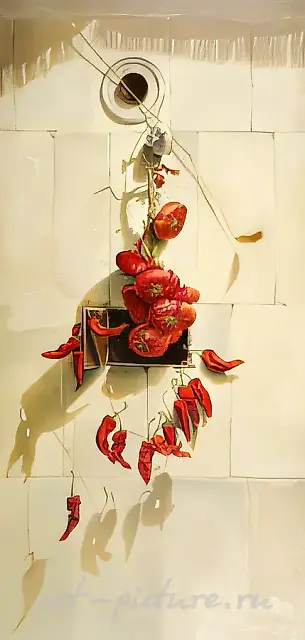 Evening Shadows, 1995, canvas, acrylic, 140x70
