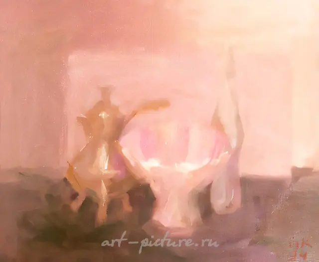 Vase and Coffee Pot, 1994, canvas, oil, 60x70