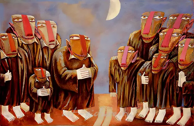 Thirteen Months, 1990, canvas, oil, 61x97