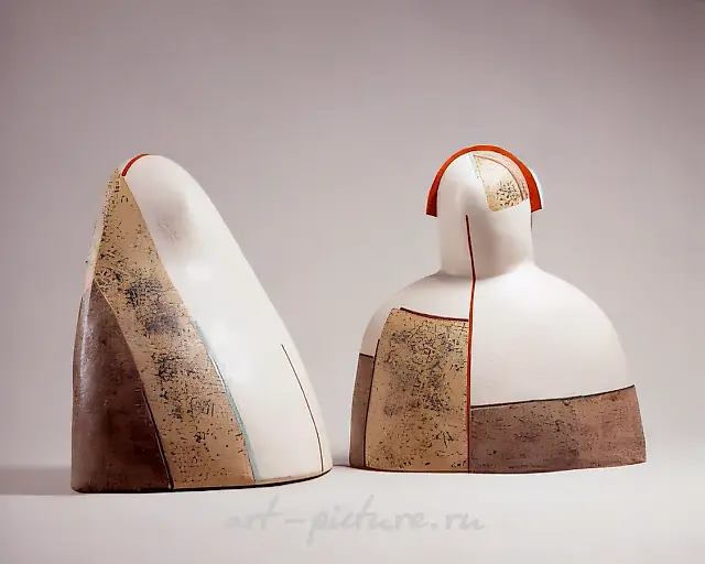 On White: Two, 1995, chamotte, glazes, engobes, 60x50x30, 70x50x35