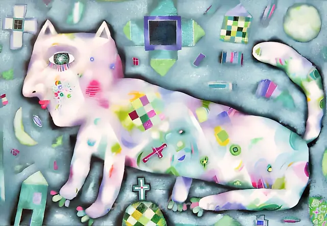 Cat-Mirage, 1991, canvas, oil, 70x90