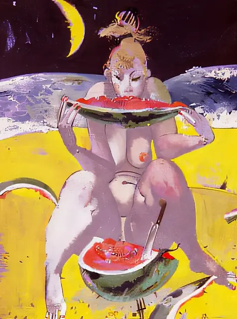 Orgy on the Beach, 1996, canvas, oil, 120x90