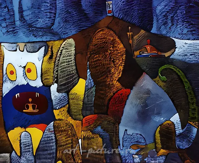 Budda talking, 1991, оil on canvas, 100х85