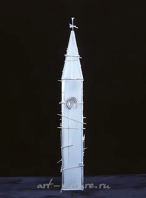 Башня, 1989, стекло, металл, 90x10x10