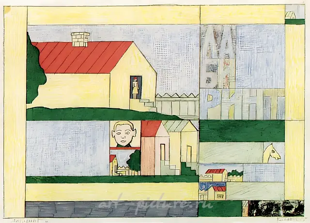 迷宫，1965年，纸本，彩色铅笔，20x27