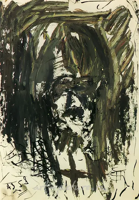 Male Portrait, 1958, canvas, oil, 57x41