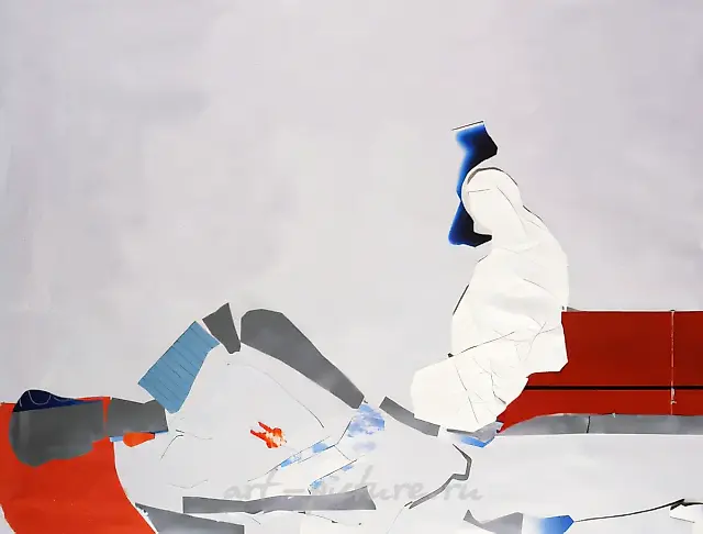 "Paris-Moscow-2", 1992, paper, collage, 50x65