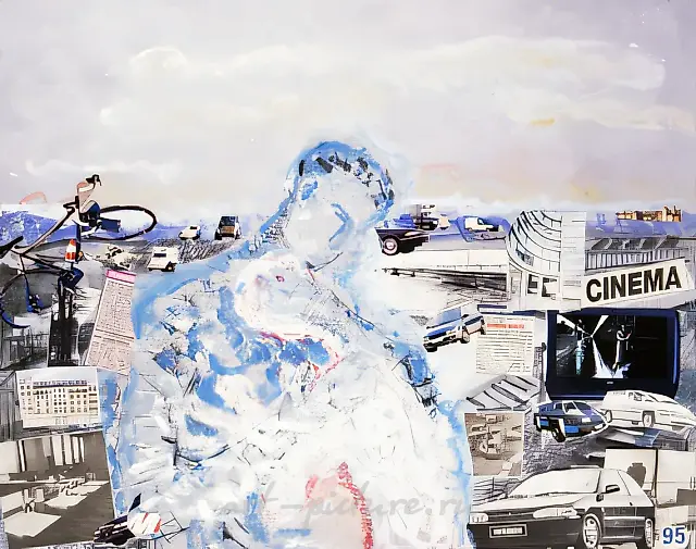 "Buttes-CHAUMONT", 1995, paper, collage, water-colour, 60x50