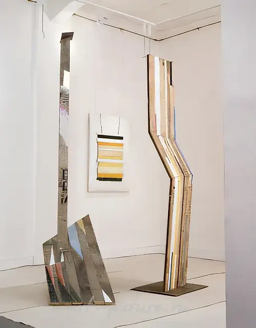 Composition "Boards", 1989, metal and tempera on wood, h 279, h 78, h 265