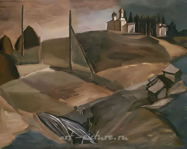 Поздняя осень. Ферапонтово, 1995, холст, масло, 60 х 80