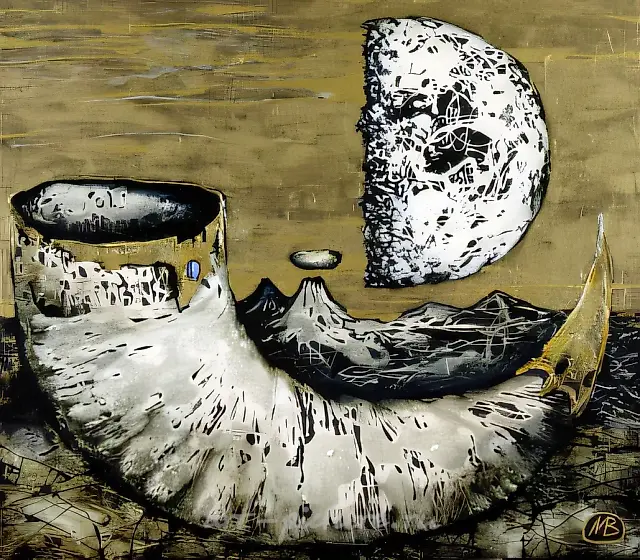 Натюрморт с рогом, 1994, масло на холсте, 70x80