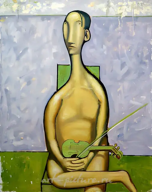 Musician, 1996, canvas, oil, 110x90