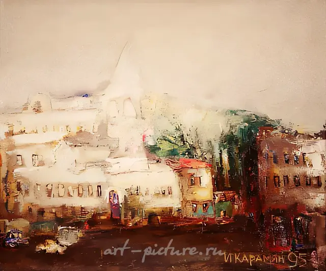 Polyanka Street, 1995, canvas, oil, 55x65