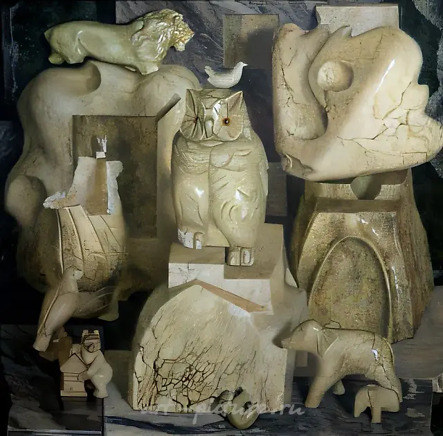 Stones, 1992, oil on canvas, 90x90