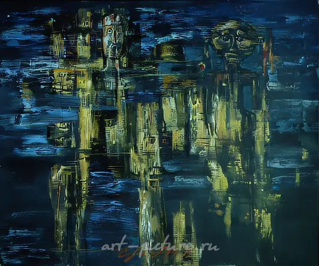 唱歌萨满之岛，1996年，油画，100 x 120