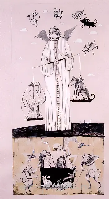 Страшный суд, 1996, тушь, перо, бумага, 60x30