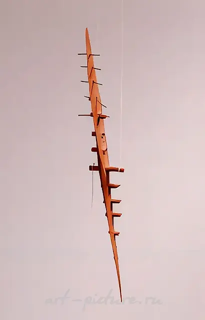 Spindle, 1996, ceramics, iron, 105 x 15 x 7 cm