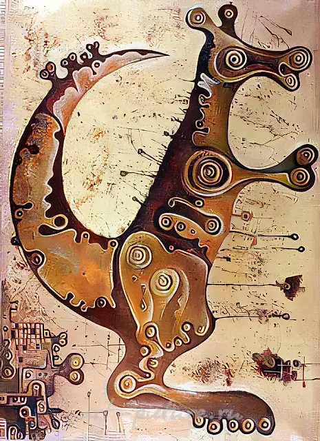 袋鼠跳，1990年，布面油画，92x74