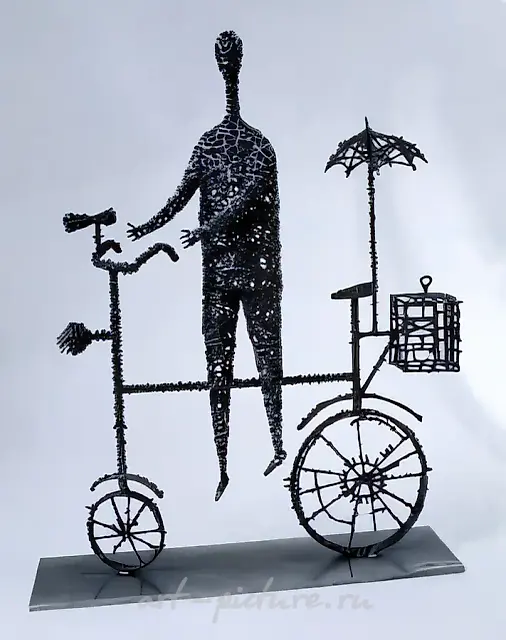 Birdcatcher, 1995, metal, welding, 60x50x10