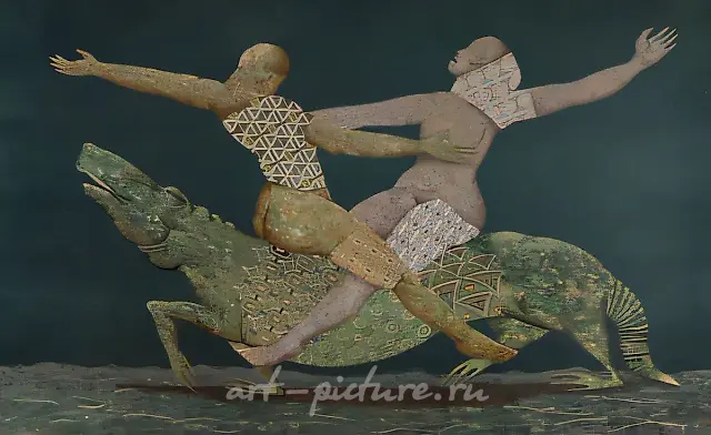 The feast., 1989, acrylic, cardboard, varnish, 130x85 Collection of Eric Henriksen