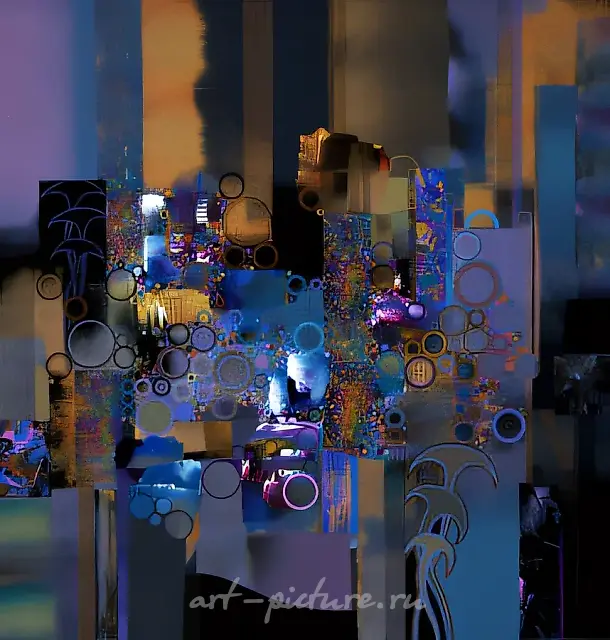 Composition., 1994, acrylic, cardboard, varnish, 75x75 Privat collection