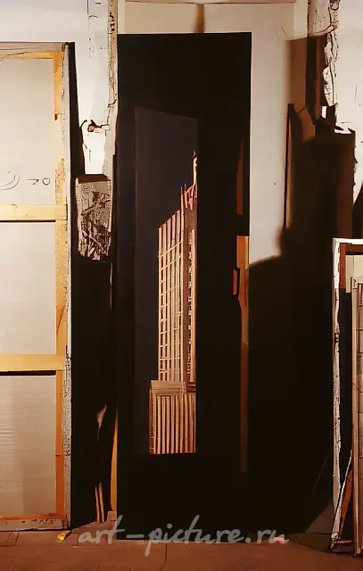 建筑，1995年，布面油画，250x65