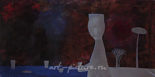 餐宴，1993年，布面油画，50×100
