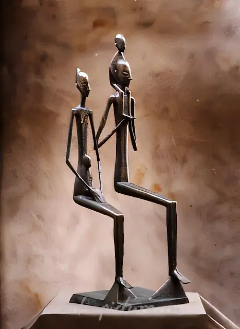 Self-portrait with Family, 1996, bronze, 67x33x30