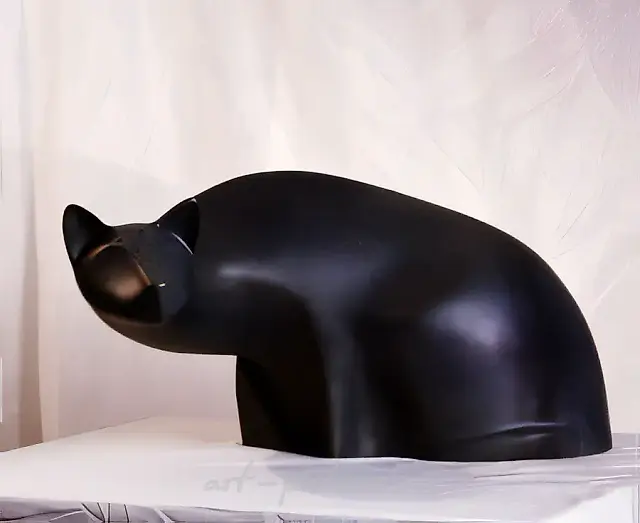 Cat, 1995, ceramics, chamotte, 30x50x17