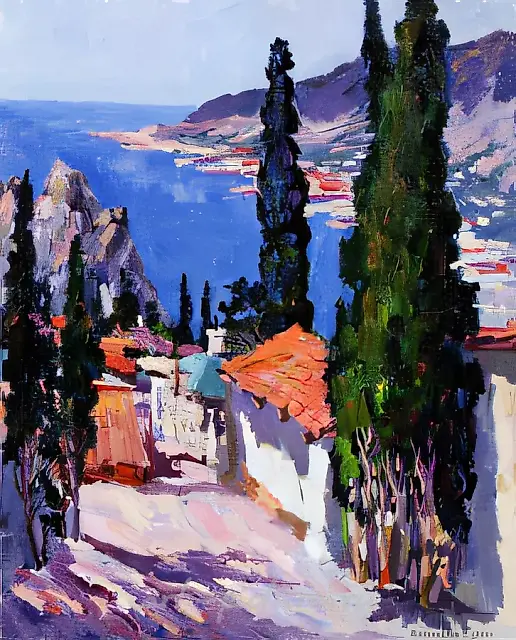 塔夫里达海岸，1996年，布面油画，50x60