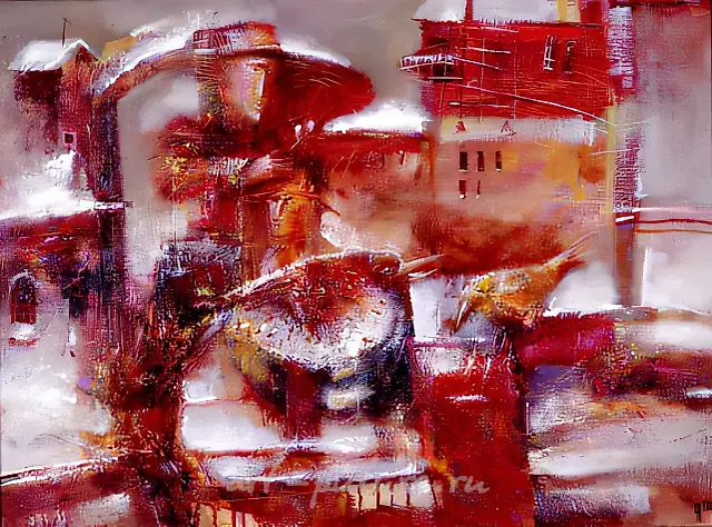 First Snow, 2000, canvas, oil, 50x70