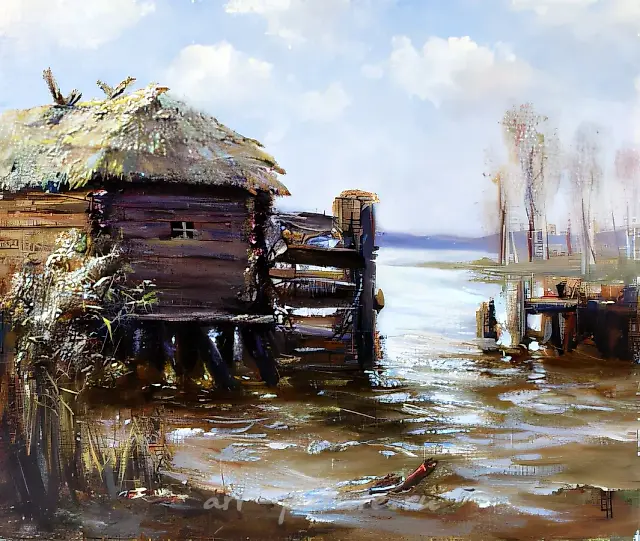 Old Mill, canvas, oil, 50x55