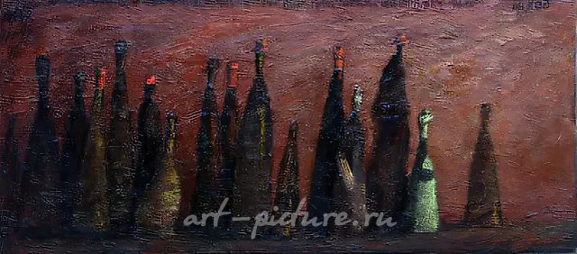 Exodus, 1996, canvas, oil, 55x125. Author`s property