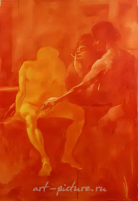 “发明他者”系列第5号，1995年，布面油画，135×90，作者私藏