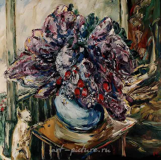 紫丁香，1994年，布面油画，100×100