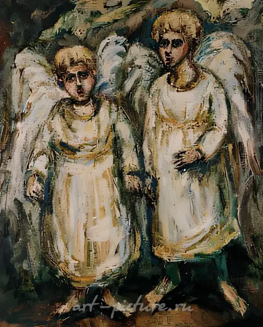 歌唱的天使，1996年，油画，布面，100×90