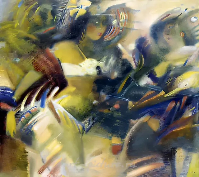 Glimmering of red, 1991, oil on canvas, 90x100 Author’s property