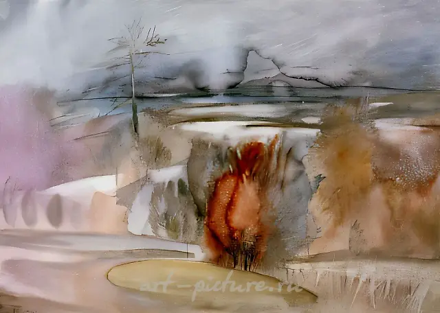 Drizzle. Impression., 1989, paper, water-color, 55x75 Author`s property
