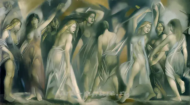 Moon dance, 1999, paper, pastel, 118х216 Author`s property