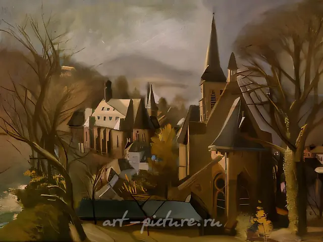 Saarburg`s churchs, 1997, paper, tempera, 56х76 Privat collection. Germany