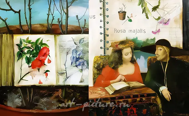 Herbarium. Diptych, 1996, canvas, oil, 90x70, 90x80
