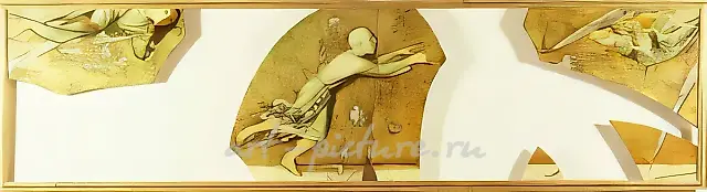 追求。6件，1995，油画布，100×（283-390）