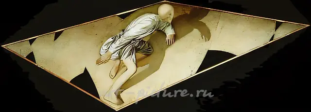 跳跃，1997年，布面，丙烯，油画，99 x 290