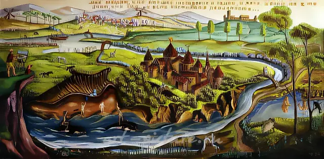 真实的现实，1993年，布面油画，60x120。作者自藏。