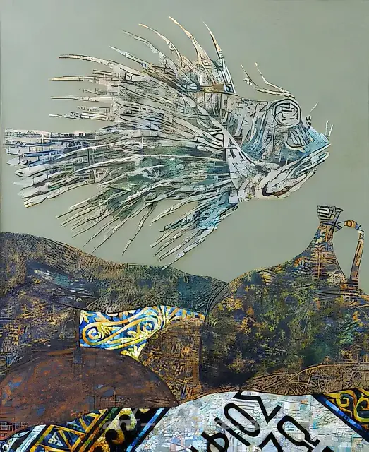 《架子》系列之作。第16号，1996年，布面，混合材料，100 x 80厘米