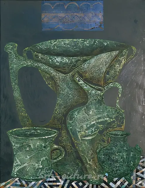 特洛伊容器一号，1997年，布面，混合技法，90x70厘米