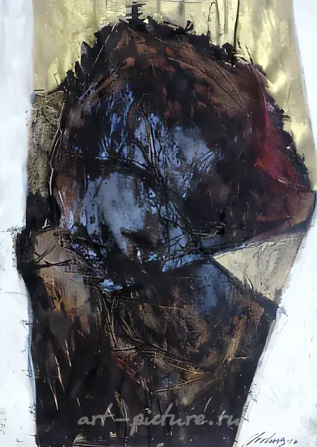 Inner Voice, 1995, mixed media, paper, 56 x 41