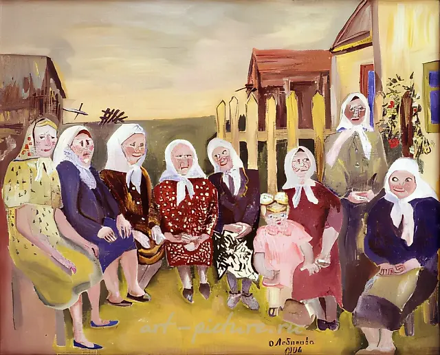 Let`s sit in row, 1994, oil on canvas, 35 х 44 cm Author`s property