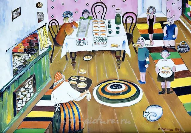 Cheese-cakes, 1994, oil on canvas, 60 х 80 cm Author`s property